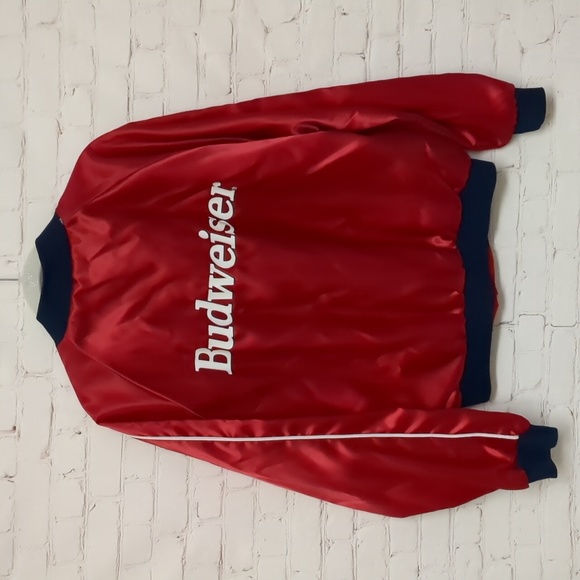 Vintage Budweiser Men's Varsity Snap Button Jacket. - Picture 2 of 10